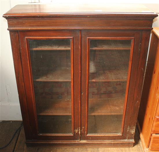 Mahogany glazed dwarf bookcase
